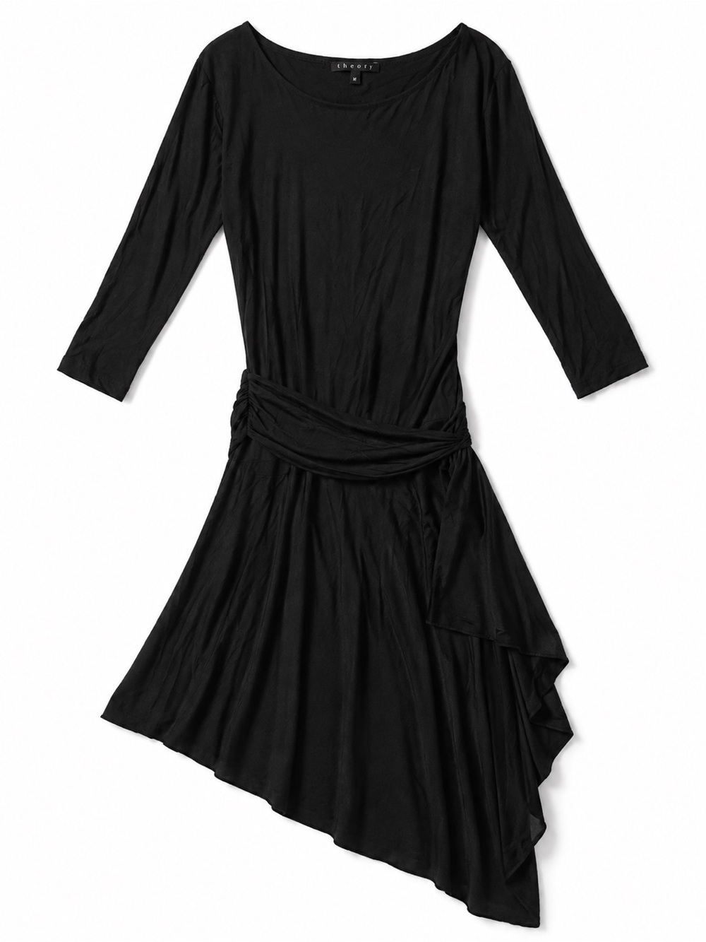 EUC Theory Black Wool Draped waist midi Dress Size - M